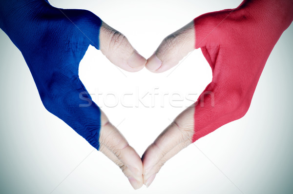 heart patterned with the flag of France Stock photo © nito