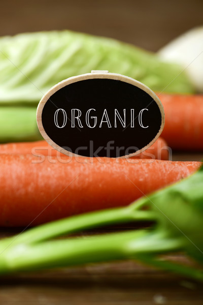 raw vegetables and text organic Stock photo © nito