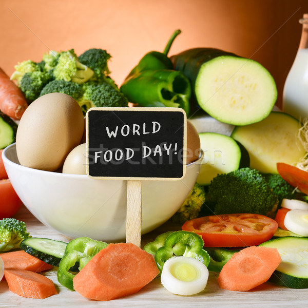 étel szöveg nap közelkép tábla világ Stock fotó © nito
