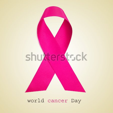 Dünya kanser gün metin bej Stok fotoğraf © nito