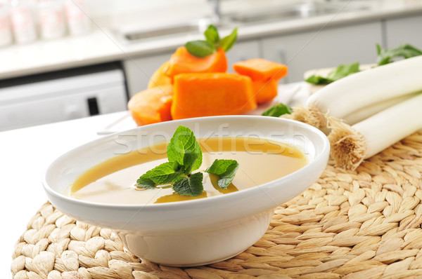 Foto stock: Sopa · de · verduras · cocina · tazón · ingrediente · calabaza · alimentos