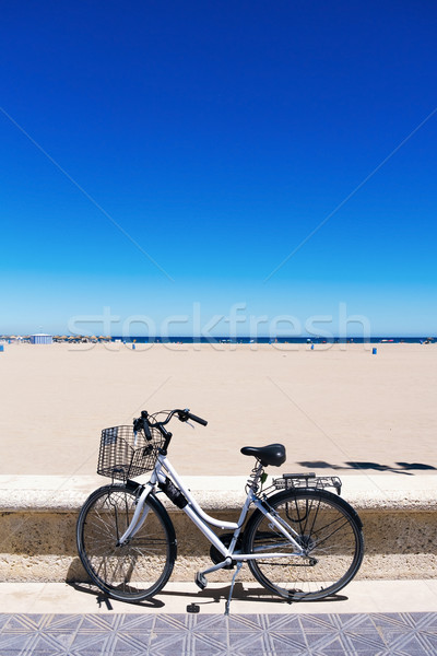 bicycle in La Malvarrosa beach, Valencia, Spain Stock photo © nito