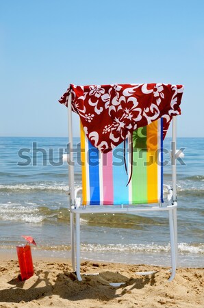 mens swuimsuit drying on a deck chair on the beach Stock photo © nito