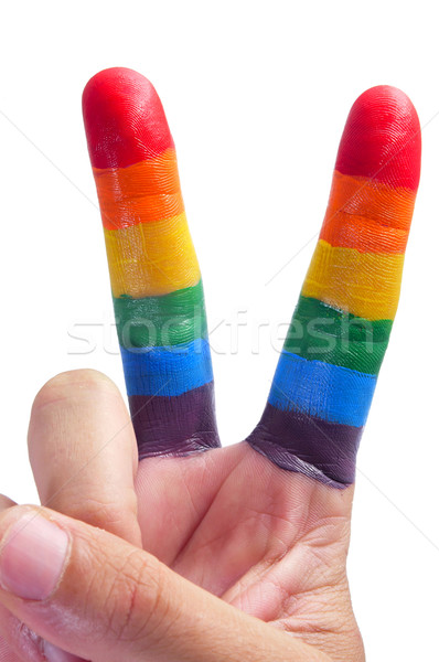 гей знак стороны пальцы окрашенный Сток-фото © nito