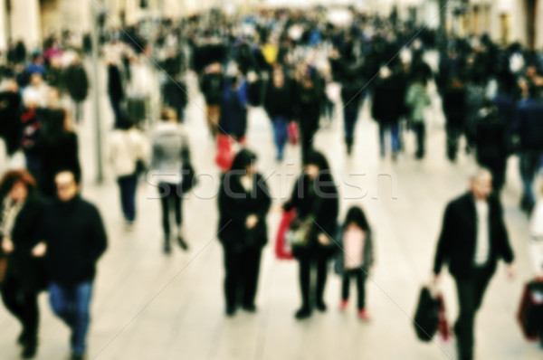 Stock photo: defocused blur background of people walking