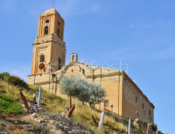 Kościoła Hiszpania widoku poważnie uszkodzony hiszpanski Zdjęcia stock © nito