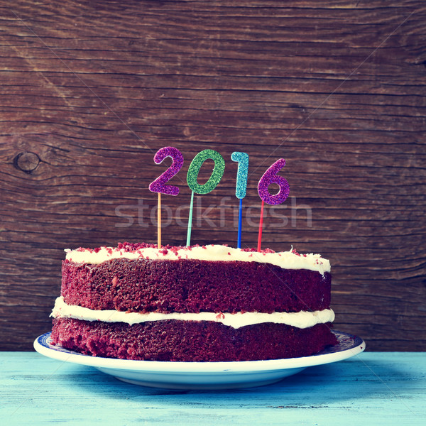 glittering numbers forming number 2016, as the new year, on a ca Stock photo © nito