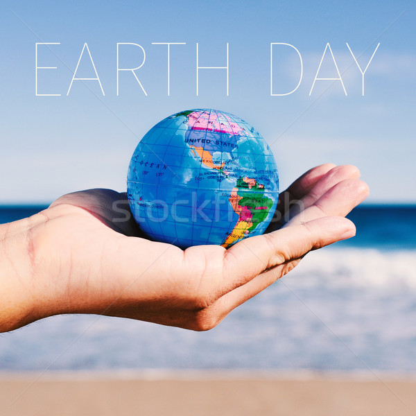 text earth day and world globe Stock photo © nito