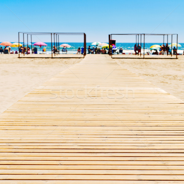 Tengerpart Spanyolország fából készült mediterrán tenger felismerhetetlen Stock fotó © nito