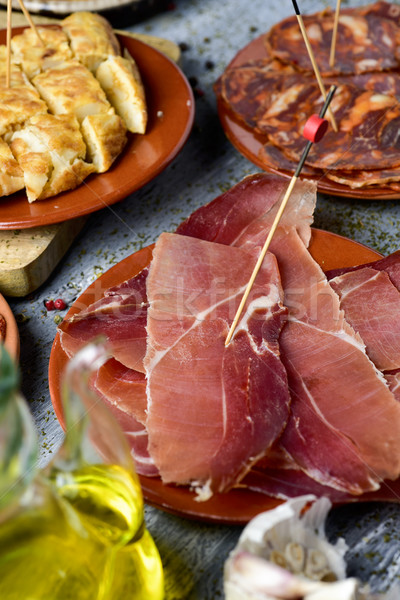 assortment of spanish cold meats and tapas Stock photo © nito