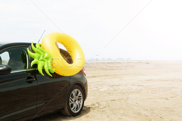 swim ring in the shape of a pineapple on a car Stock photo © nito