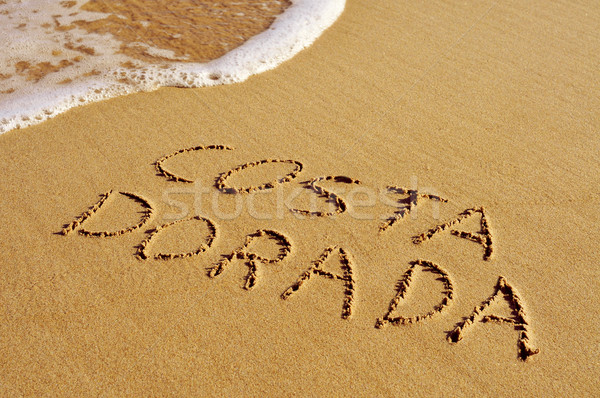 Costa Dorada written in the sand Stock photo © nito