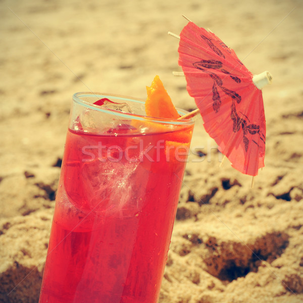 Sommer Strand Bild erfrischend rot Cocktail Stock foto © nito