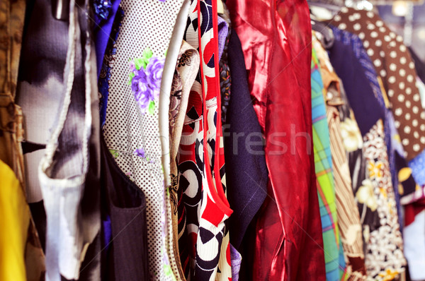 Сток-фото: одежды · подвесной · стойку · блошиный · рынок · различный · используемый