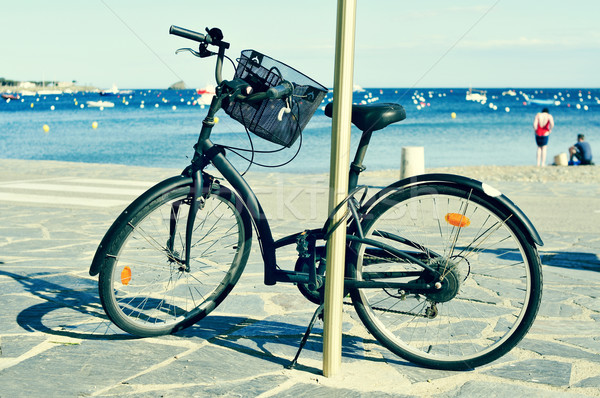 bicycle in a seafront on the Mediterranean sea, with a filter ef Stock photo © nito