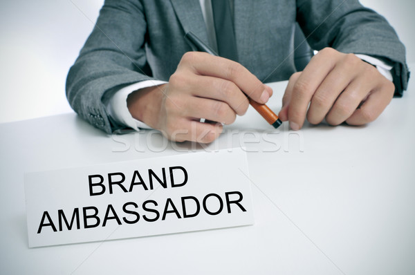 man and name plate with the text brand ambassador Stock photo © nito