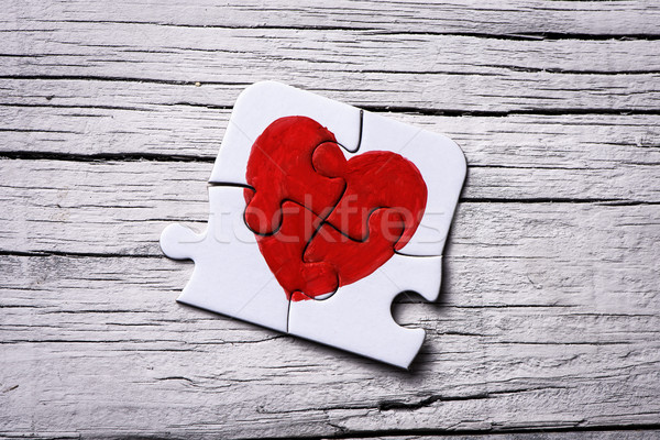 pieces of a puzzle forming a heart Stock photo © nito