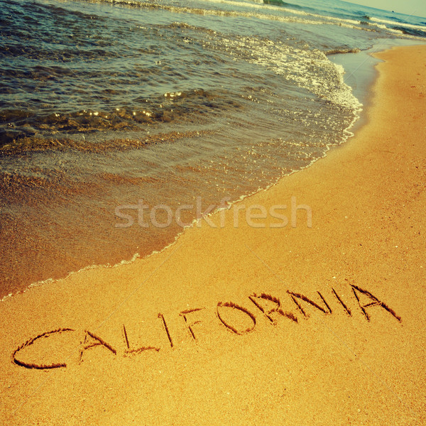 Califórnia escrito areia praia retro efeito Foto stock © nito