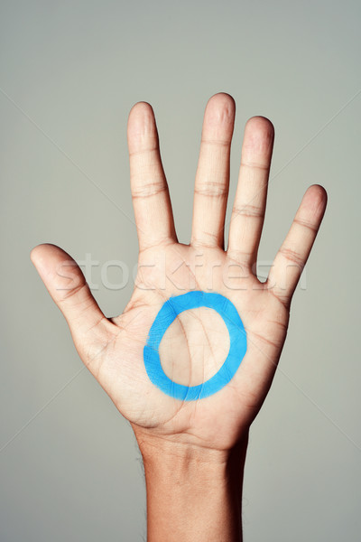 Niebieski kółko wsparcia cukrzyca symbol malowany Zdjęcia stock © nito