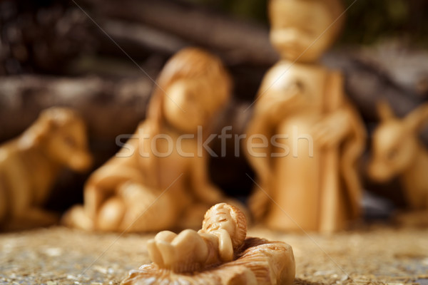 Famille rustique scène enfant jesus Photo stock © nito