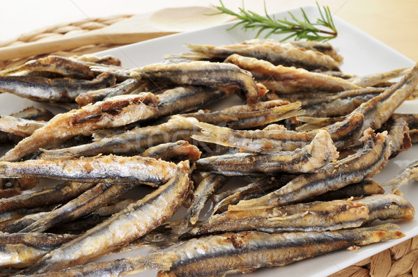 spanish boquerones fritos, battered and fried anchovies typical  Stock photo © nito