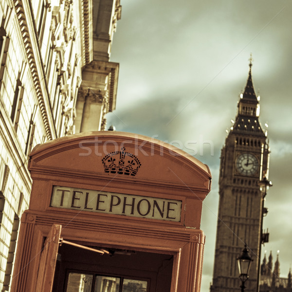 telephone booth and the Big Ben in London, United Kingdom, with  Stock photo © nito