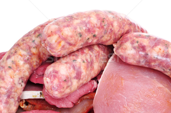 Stock photo: assortment of raw meat