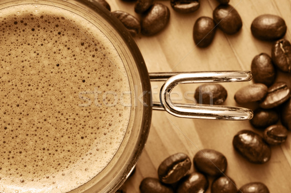 cup of coffee and coffee beans  Stock photo © nito