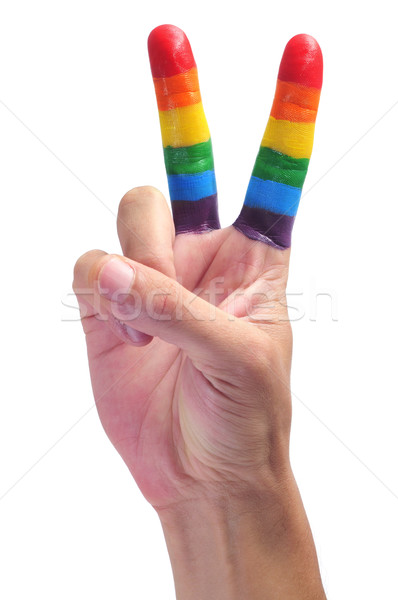 гей знак стороны пальцы окрашенный Сток-фото © nito