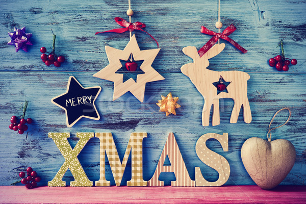 christmas ornaments and text merry xmas Stock photo © nito
