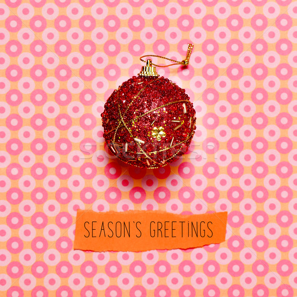 christmas ball and text seasons greetings on a colorful backgrou Stock photo © nito