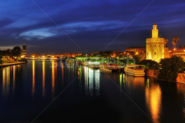 Guadalquivir River and the Torre del Oro, in Seville, Spain at n Stock photo © nito