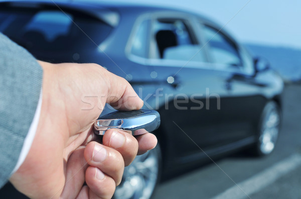 man in suit opening his car with the control remote key Stock photo © nito