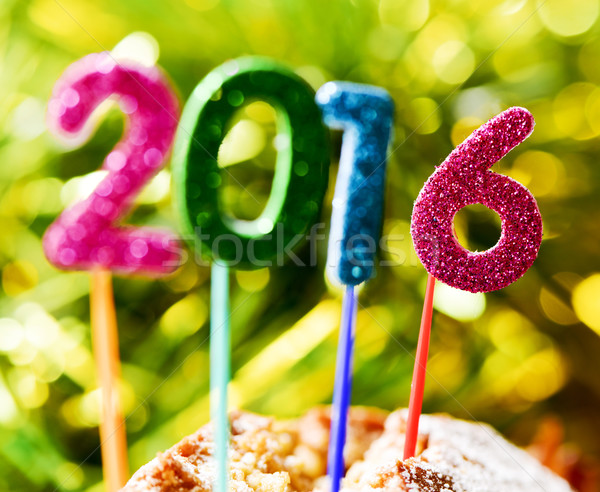glittering numbers forming number 2016, as the new year, on a ca Stock photo © nito