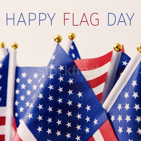 text happy flag day and american flag Stock photo © nito