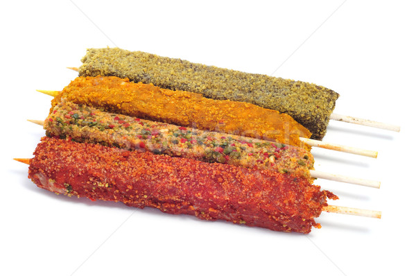turkish spiced chicken meat skewers Stock photo © nito