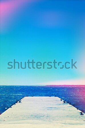 dock in the Mediterranean sea, with a light leak effect Stock photo © nito