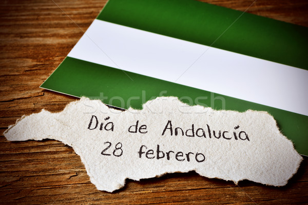 text Dia de Andalucia, Day of Andalusia, in Spain Stock photo © nito