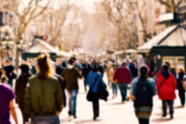 Blur mensen lopen drukke voetganger straat Stockfoto © nito