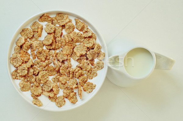 bowl with breakfast cereals soaked in milk Stock photo © nito