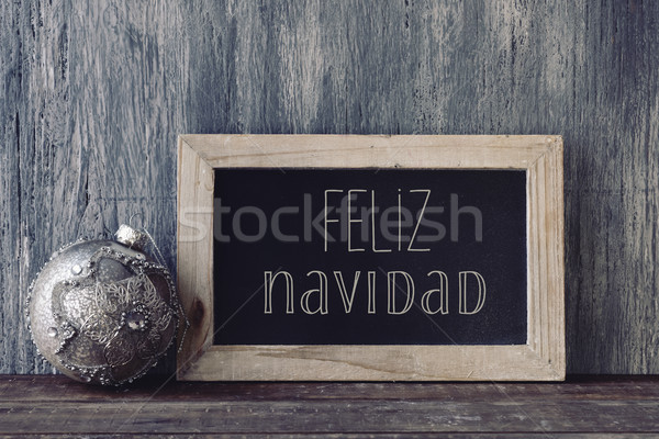 text feliz navidad, merry christmas in spanish Stock photo © nito