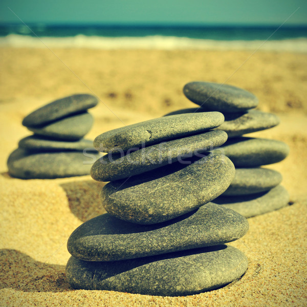 stones on the beach, with a retro effect Stock photo © nito