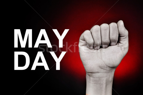 raised fist and text may day Stock photo © nito