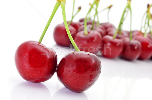 開胃的 櫻桃 白 水果 背景 商業照片 © nito