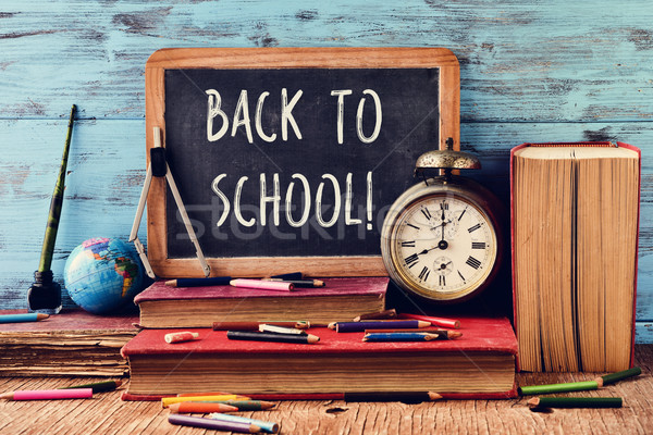 text back to school written on a chalkboard Stock photo © nito