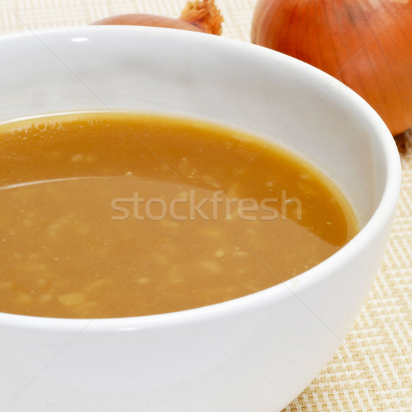 Ceapă supă castron alimente acasă Imagine de stoc © nito