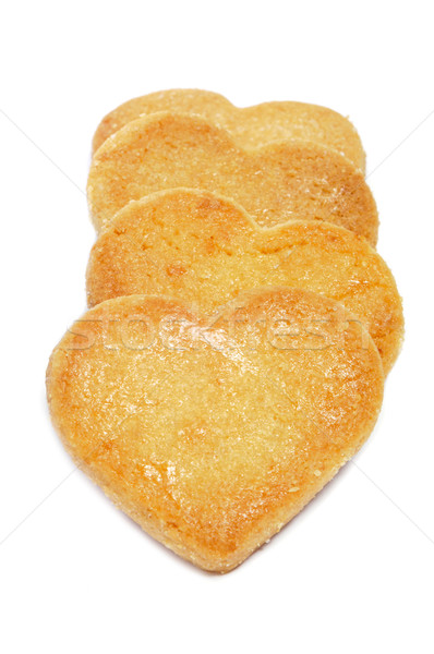 Herbatniki biały serca tle deser jeść Zdjęcia stock © nito