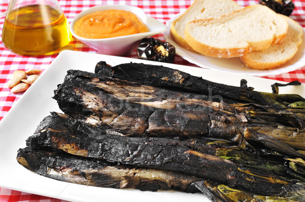 barbecued calcots, sweet onions, and romesco sauce typical of Ca Stock photo © nito