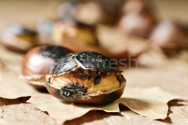 roasted chestnuts, typical snack in All Saints Day in Catalonia, Stock photo © nito