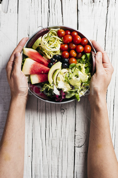 buddha bowl on a white wooden table Stock photo © nito